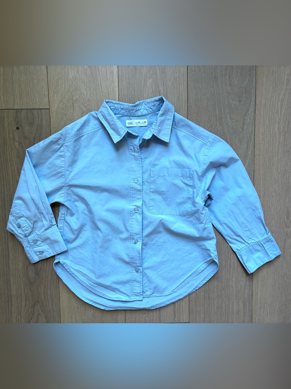 Zara Blue Long-Sleeve Button-Down Shirt
